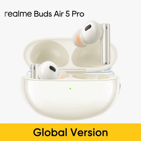 Глобальная версия realme Buds Air 5 Pro Bluetooth-наушники 50 дБ с активным шумоподавлением LDAC Bluetooth 5,3 беспроводная гарнитура