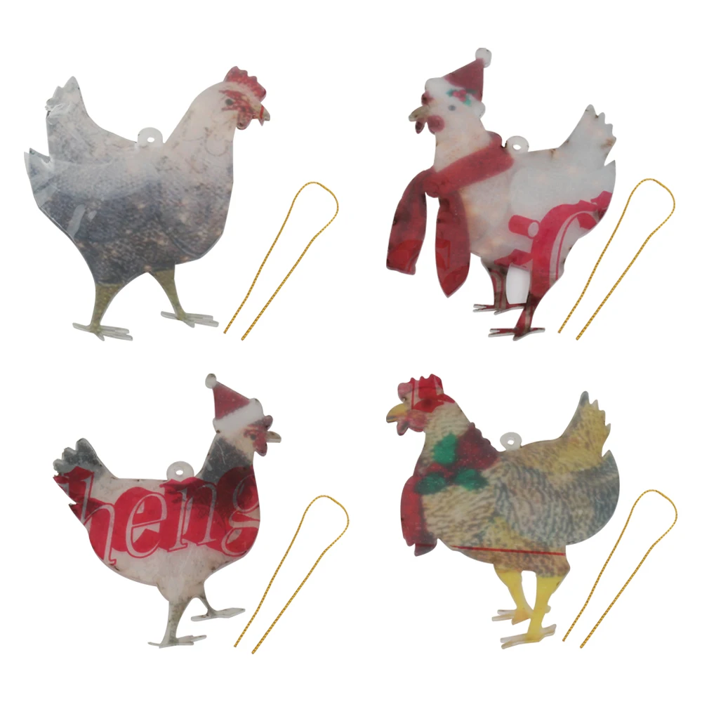 

2022 Счастливого Рождества украшение для дома курица с шарфом Рождественская елка украшение