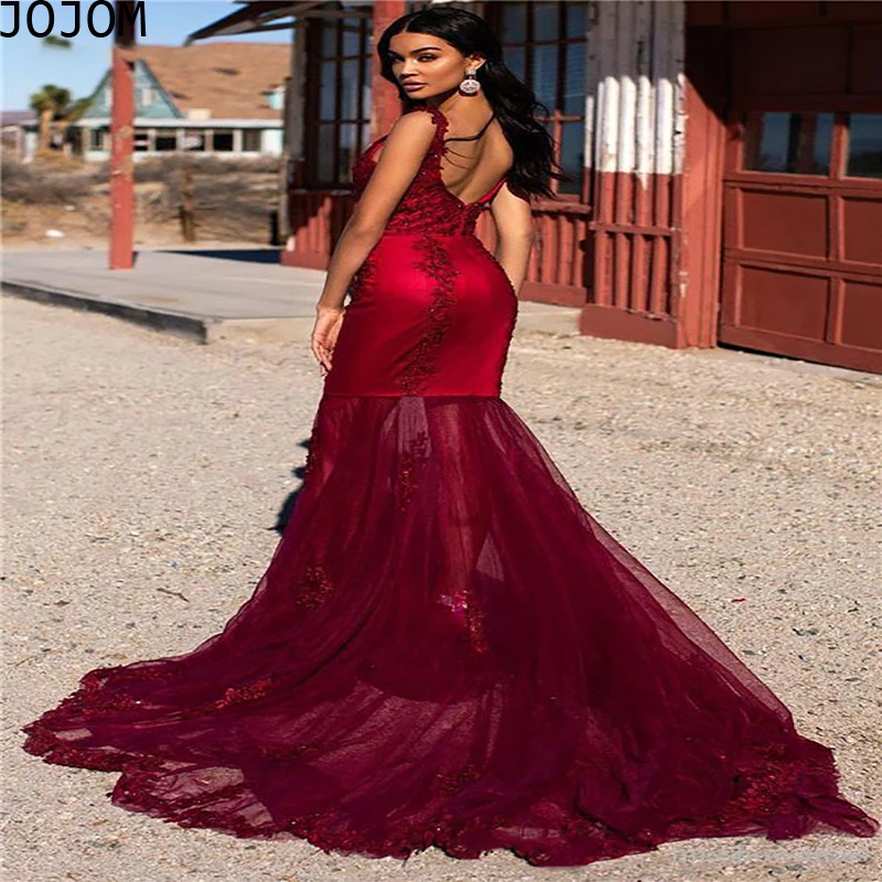 

Dress 2022 Women Boho Lace Mermaid Evening Dress Formal Prom Gowns Long Beaded Crystal Evening Party Dress Custom Made