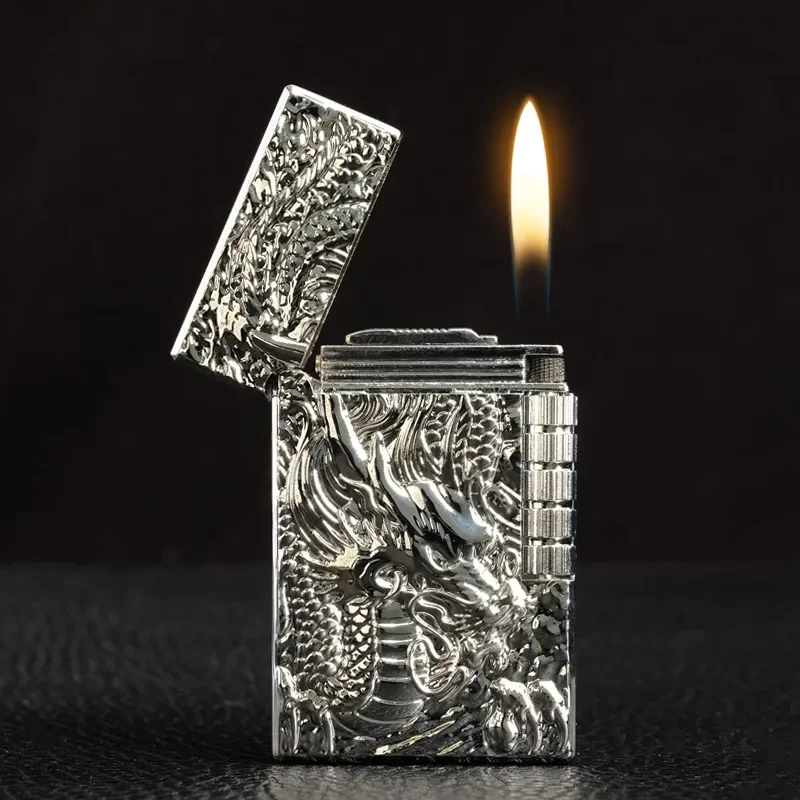 Зажигалка Dragon Бутановая металлическая зажигалка с тиснением и ярким звуком