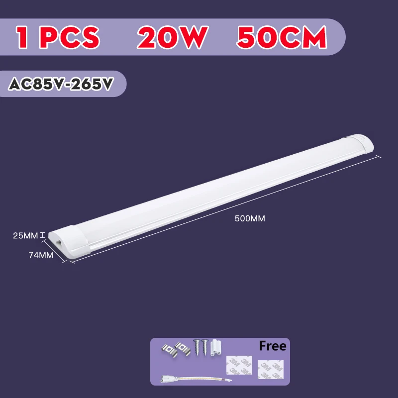 Светодиодные лампы для кухонного шкафа, 220 В, 110 В, светодиодные ленты, светильник 10 Вт, 20 Вт, 30/50 см для спальни, шкафа, кухонной лампы, трубки для бара