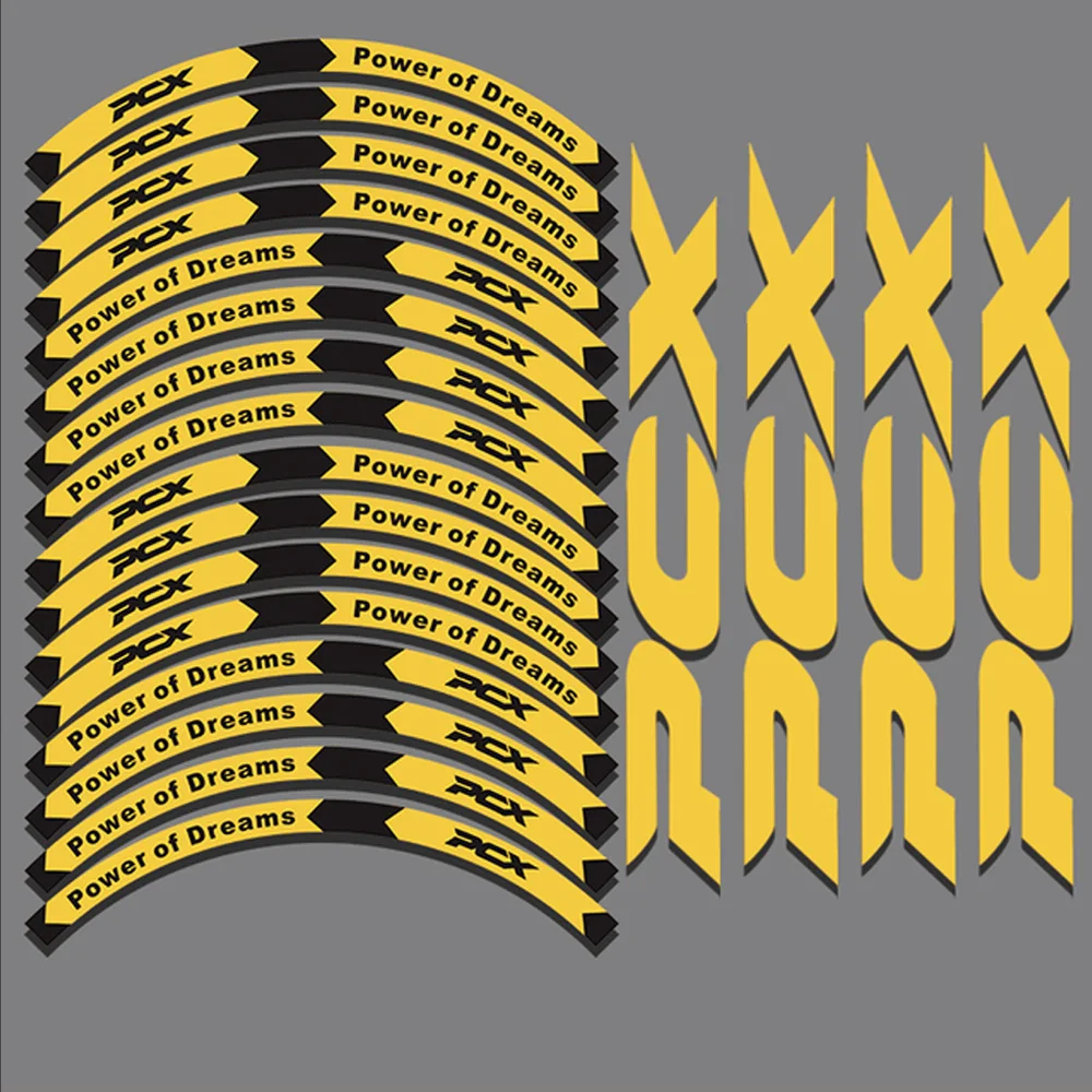 16pcs Reflective Pcx Rim Stickers Wheel Decals Set For PCX 125 150 160 pcx125 pcx150 pcx160 2020 2021