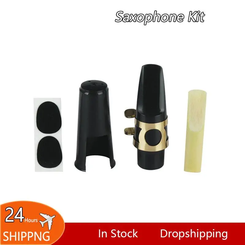 

Drop ship 5pcs Set Saxophone Mouthpiece+Clip+Clip Cap+Reed+Dental Pad for Alto/Tenor/Soprano Sax Musical Instrument Accessories