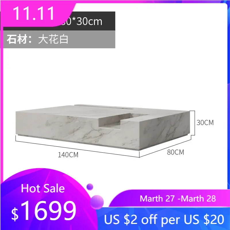 

Italian minimalist marble side table coffee table modern minimalist light luxury Nordic size apartment personality high-end furn