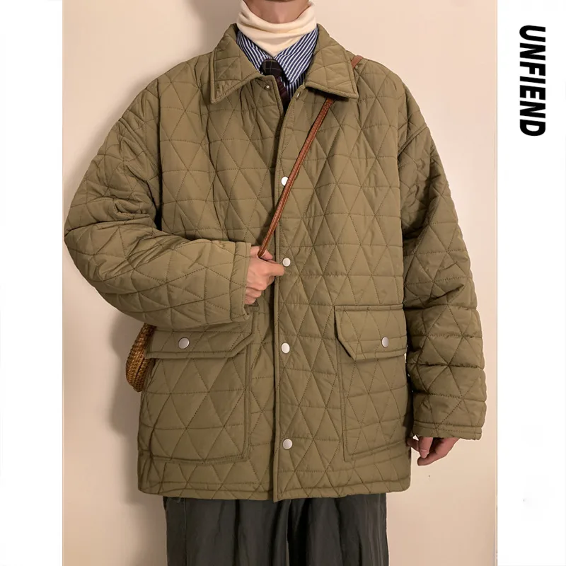 Winter Jacket Men Warm Fashion Retro Army Green Black Thicken Jacket Men Streetwear Korean Loose Thick Short Coat Mens Parker