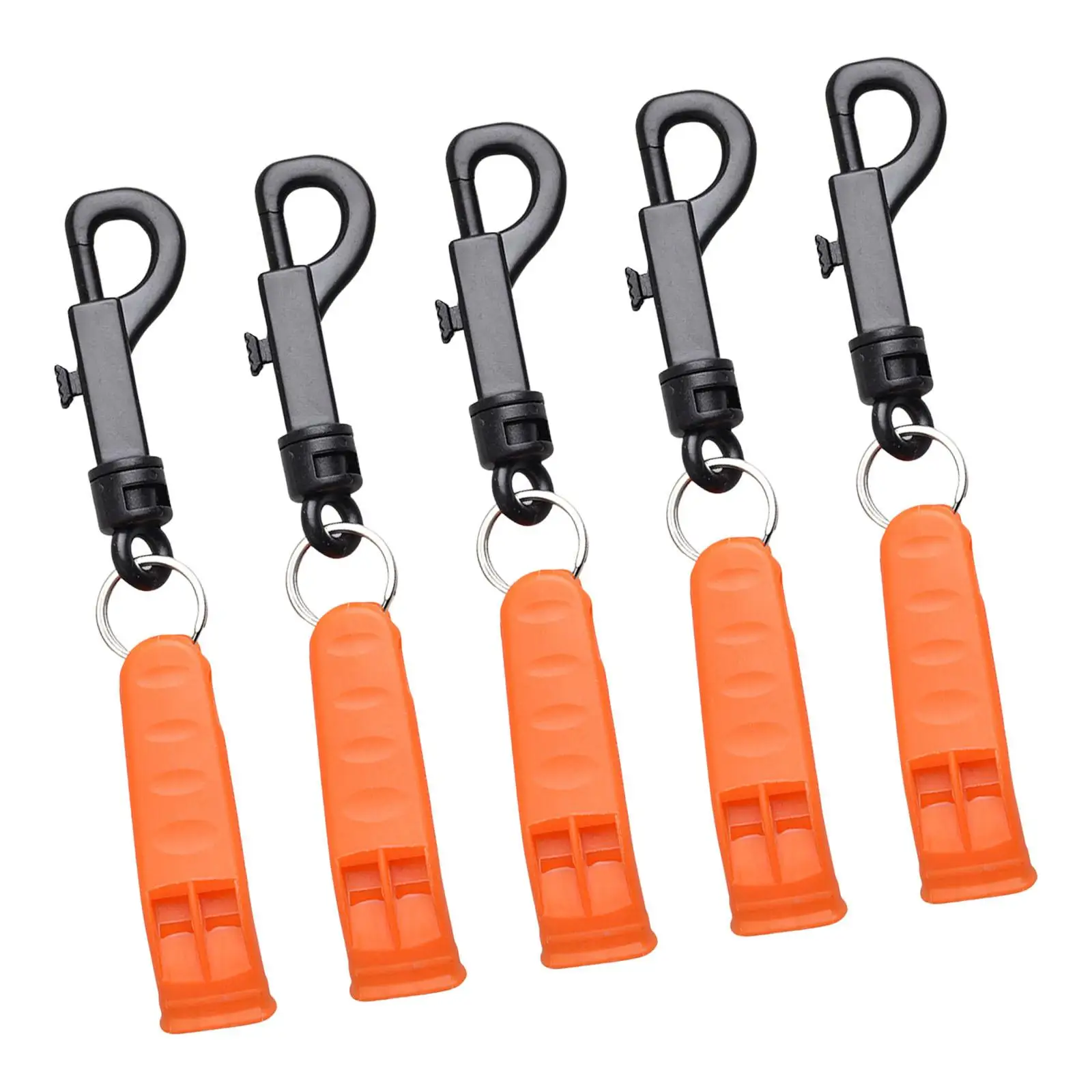 

5x Lightweight Emergency Whistle Survival Whistle with Hook Plastic Loud Sound for Hiking Sports Camping Sailing Lifeguard