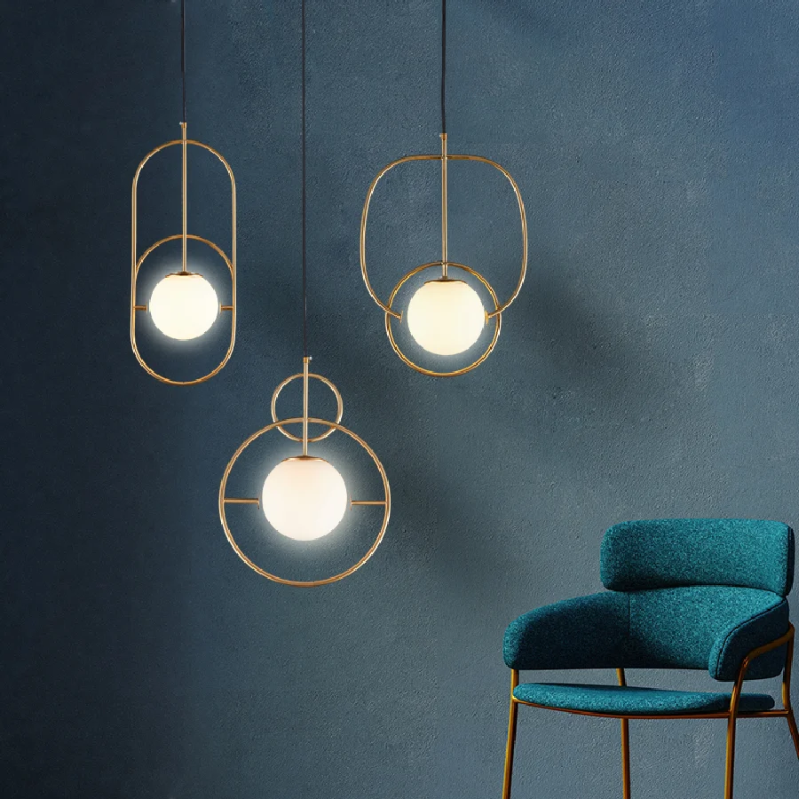 

LukLoy Modern LED Pendant Lights Nordic Creative Glass Ball Pendant Lamp Kitchen Living Room Bar Decoration Hanging Lamp