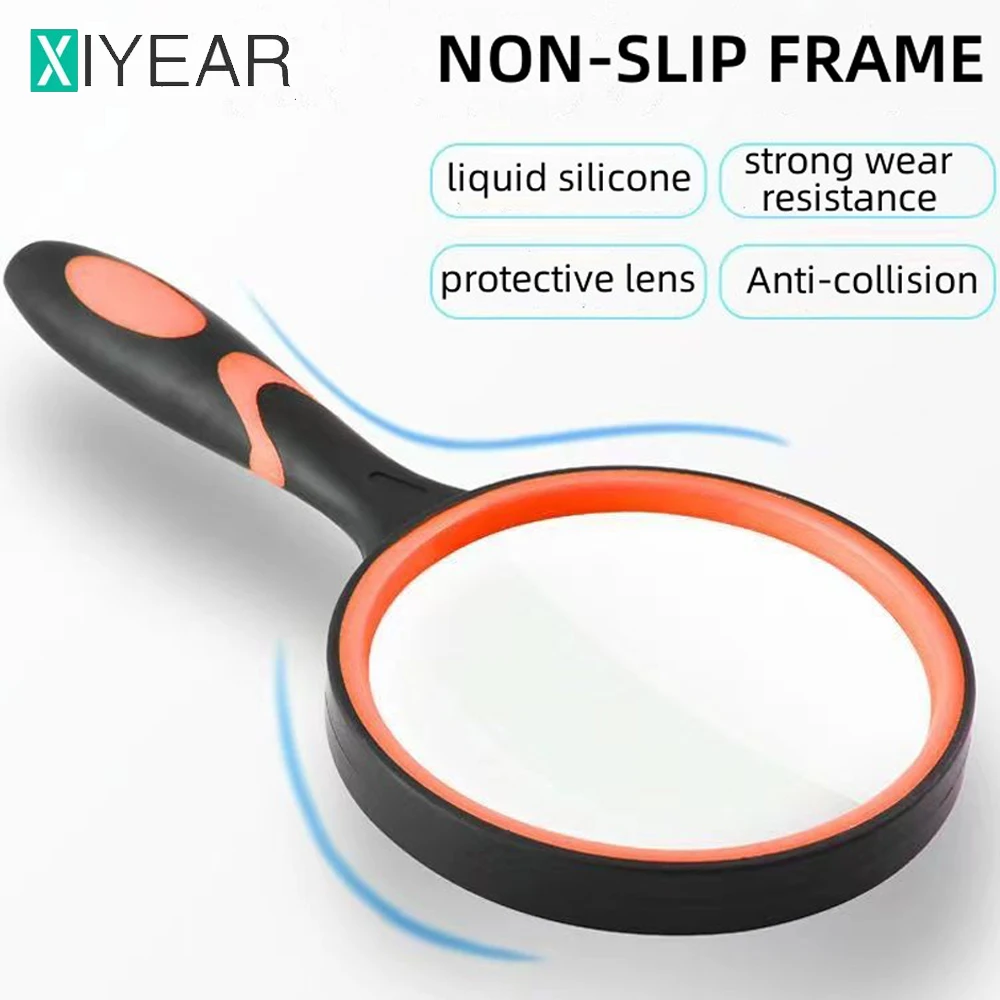 Ручная 10-кратная лупа для детей пожилых людей с увеличительной линзой 50 мм чтения