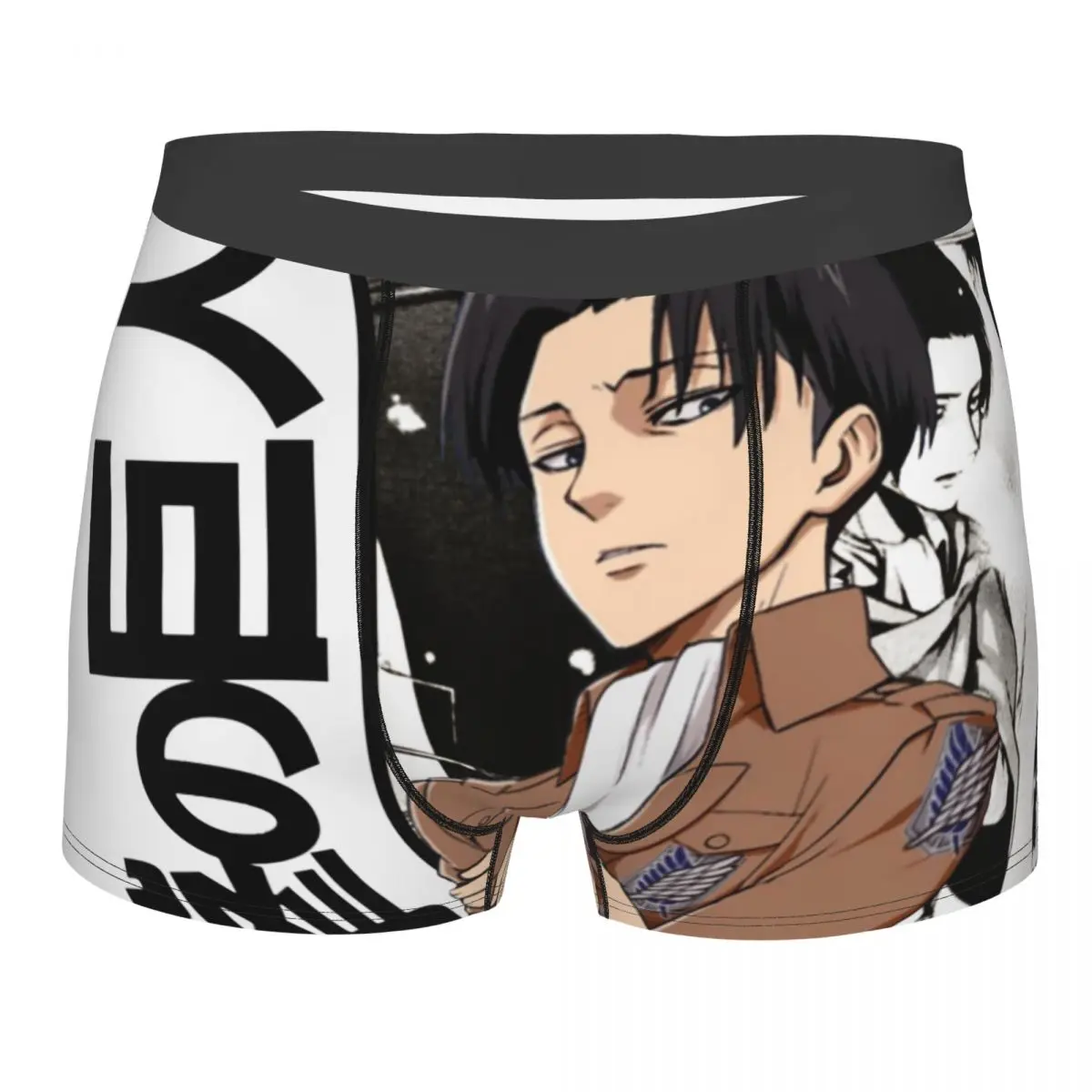 

Levi Attack On Titan Men Underwear Shingeki No Kyojin Anime Boxer Shorts Panties Funny Soft Underpants for Homme Plus Size