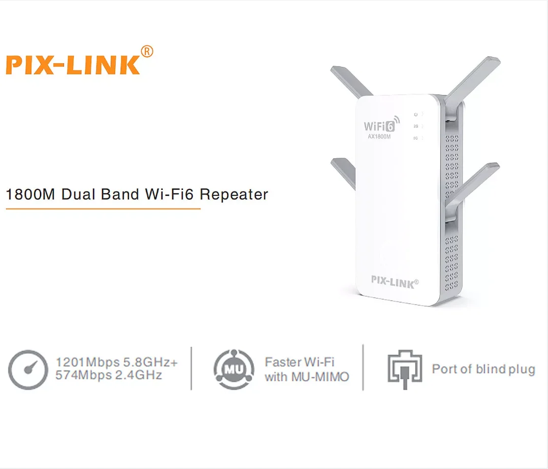 1800M Gigabit WiFi 6 Router RJ45 Port Wifi Repeater Extender Amplifier Booster 802.11ac Wireless 2.4G/5Ghz Access Point WPS Mode