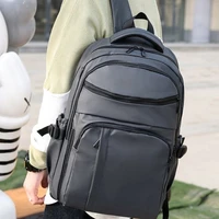 leather backpack large capacity shoulderbag watertight solid bag business laptop pack school students schoolbag