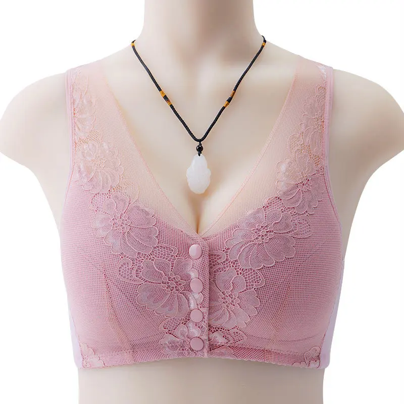 

New Comfortable Soft Cotton Front-Close Bralette for Women Big Size 36-46 B/C/D Middle Age Women Everyday Wear Underwear