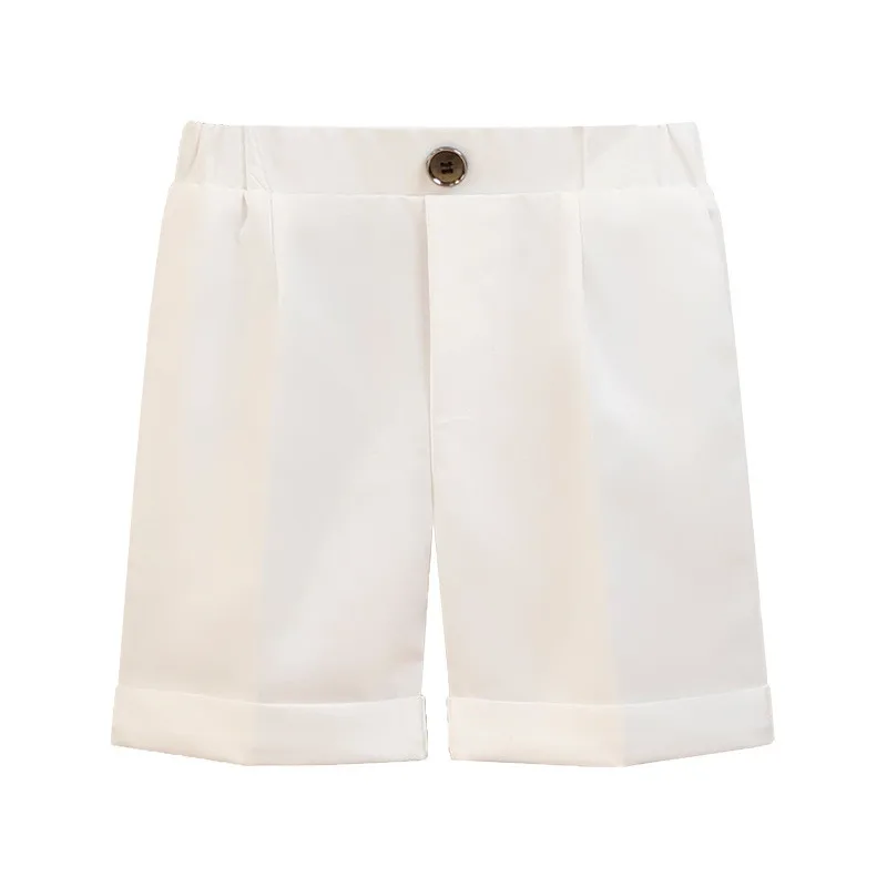 Летние хлопковые шорты для мальчиков модные детские официальные брюки короткие