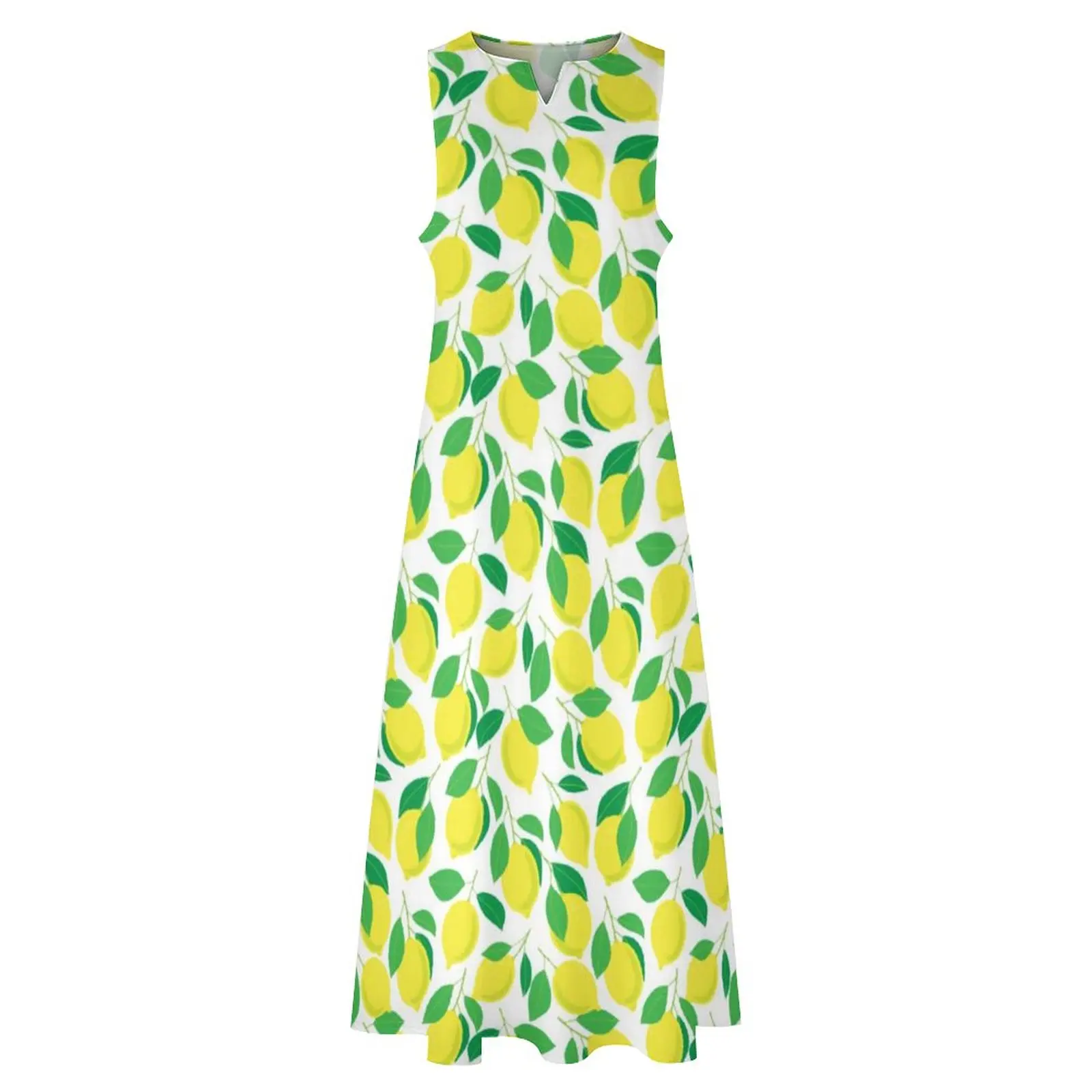 Платье-макси в Корейском стиле длинное пляжное платье с принтом фруктов и