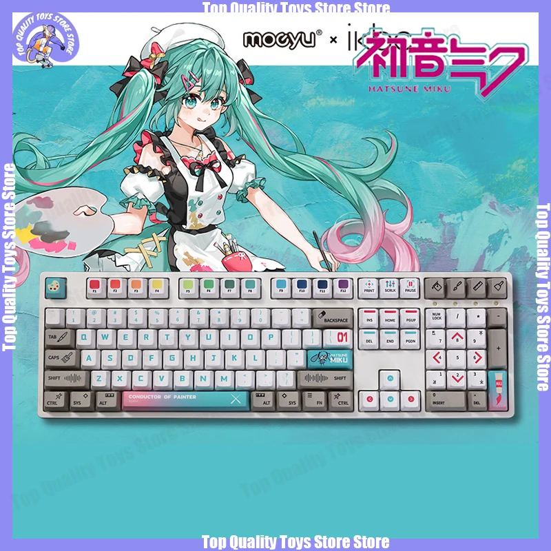 

108 Keys Hatsune Miku Anime Graffiti Conductor Keycap Theme Key Caps Accessory Adapted Mechanical Keyboard Peripheral Product