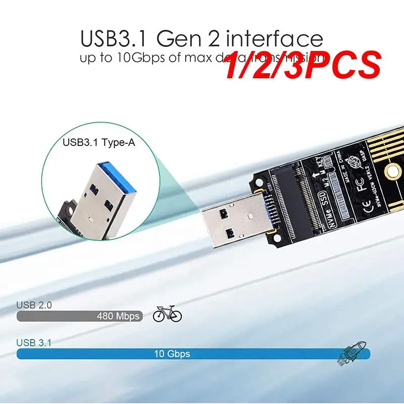 

1/2/3PCS Usb 3.1 Adapter Box Compatible Straight Connection M.2 Ssd Case Dual Protocol Aluminum Case Ssd Adapter Portable