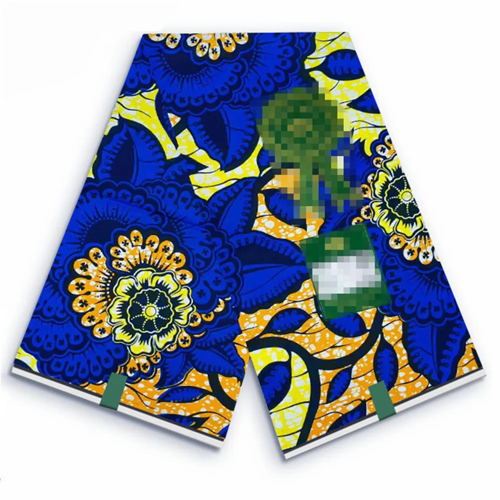 Настоящая супер ткань Африканская восковая Ткань 100% хлопок 6 ярдов с принтом