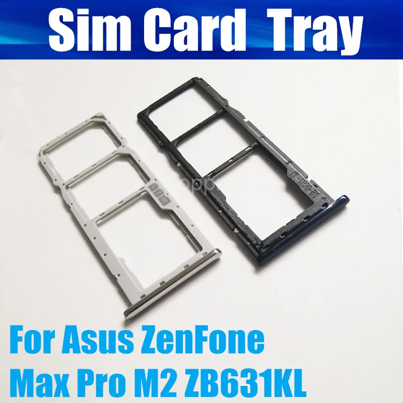 Держатель лотка для SIM-карты Asus ZenFone Max Pro M2 ZB631KL оригинальный адаптер чтения SIM-карт
