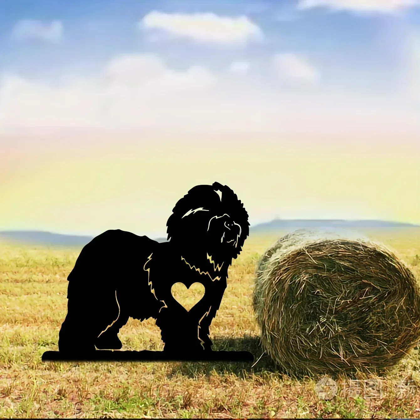 Художественный Железный Силуэт Декоративный Садовый Кол - Яркий Дизайн Бульдога