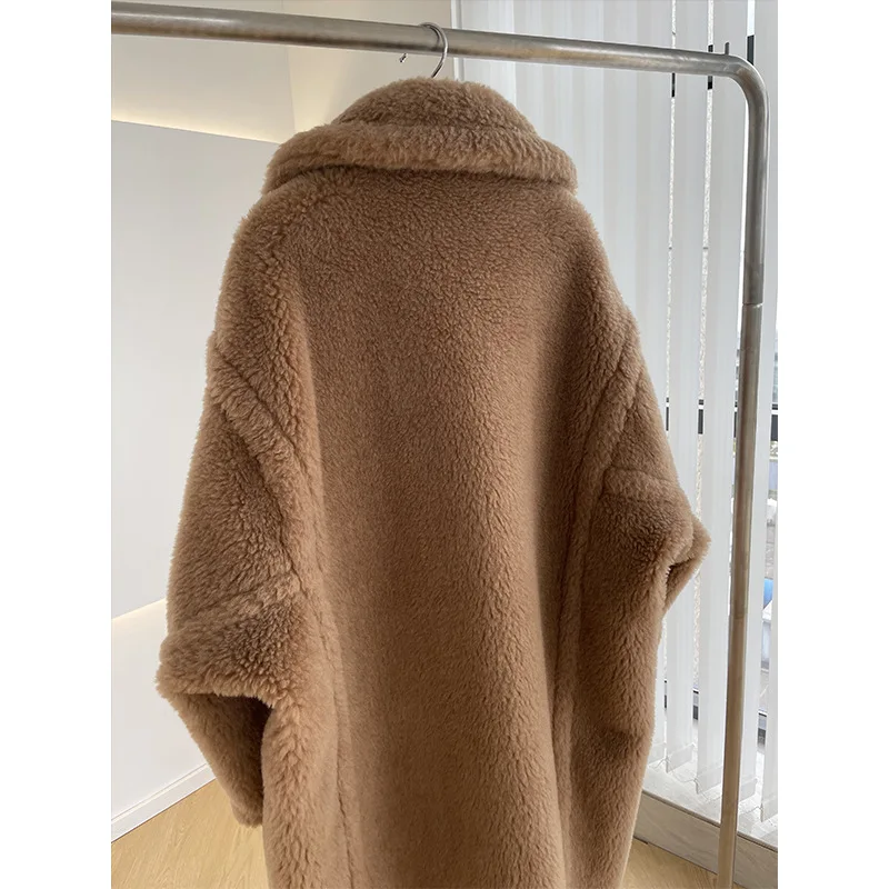 Spring and Autumn women's fashionable teddy bear coat, natural wool particles, a variety of colors to choose fWomen's Mid-Length