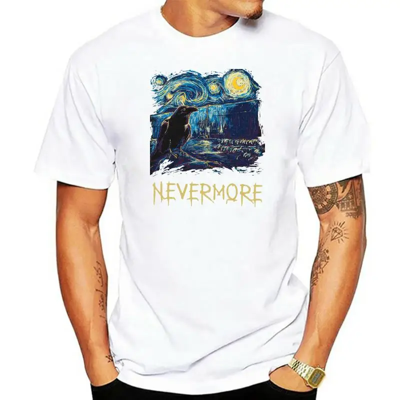

Черная футболка Nevermore с изображением звездной ночи, Размеры M 6Xl