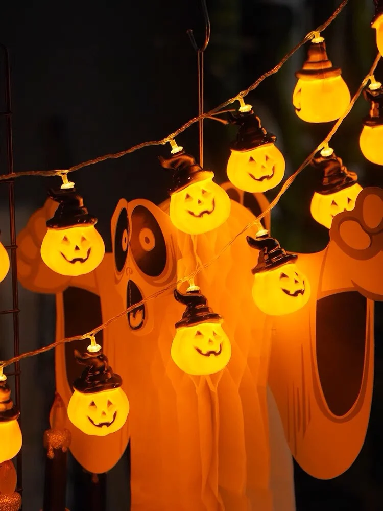 

Halloween 1.5m Light String Pumpkin Ghost Festival Party Scene Layout Home Decor Horror Props