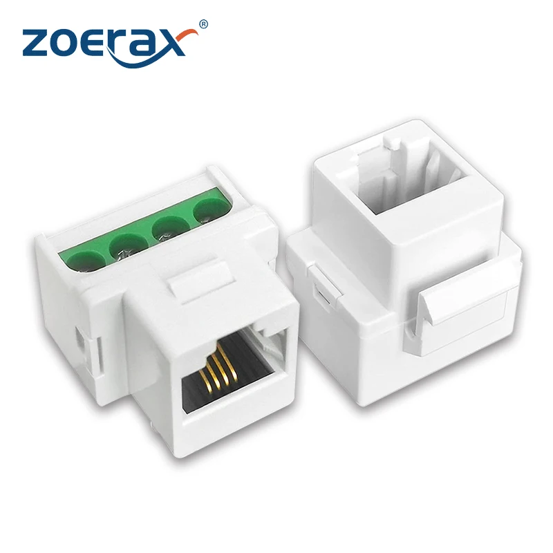 

ZoeRax 10PCS RJ11 Screw Jack CAT3 Telephone Keystone Jack with Screw Terminal on Breakout Board 4 Screws to RJ11 6P4C Female