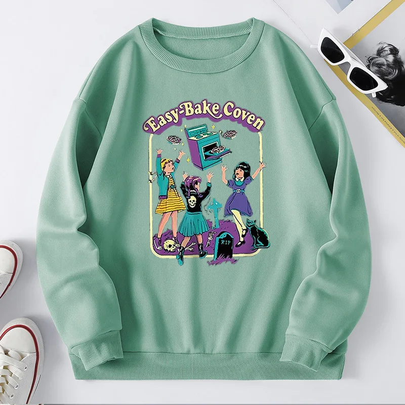 

2022 autumn and winter hot sale fashion printing fleece loose sweater women