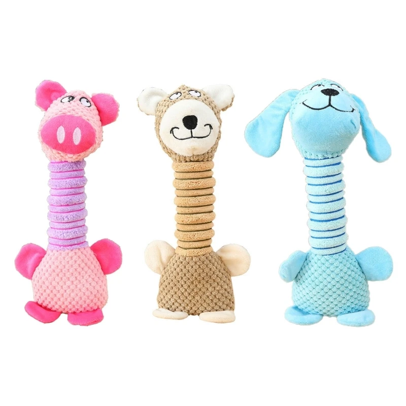 

Dog Chewing Toy Doggy Chew Plush Toy Dog Squeaking Squeeze Toy Interactive Pet Toothbrush Bite Training Teething Gift