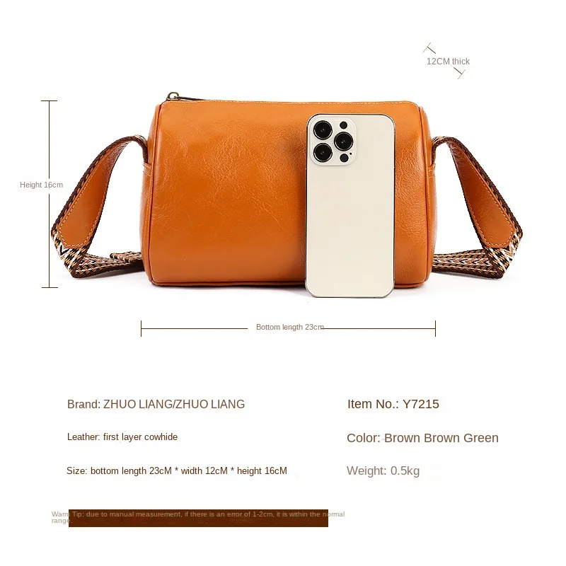 Senkey Style 2024 Autumn And Winter New Genuine Leather Women's Bag Crossbody Bag Top Layer Cowhide Shoulder Bag Vintage Bag