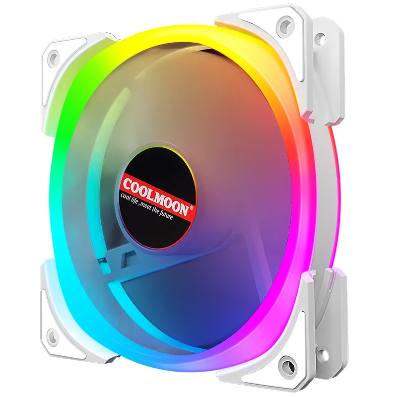 

CoolMoon PWM ARGB Case Fan 12cm Large Air Volume Silent PC CPU Coolig Fan 120mm Water Cooler