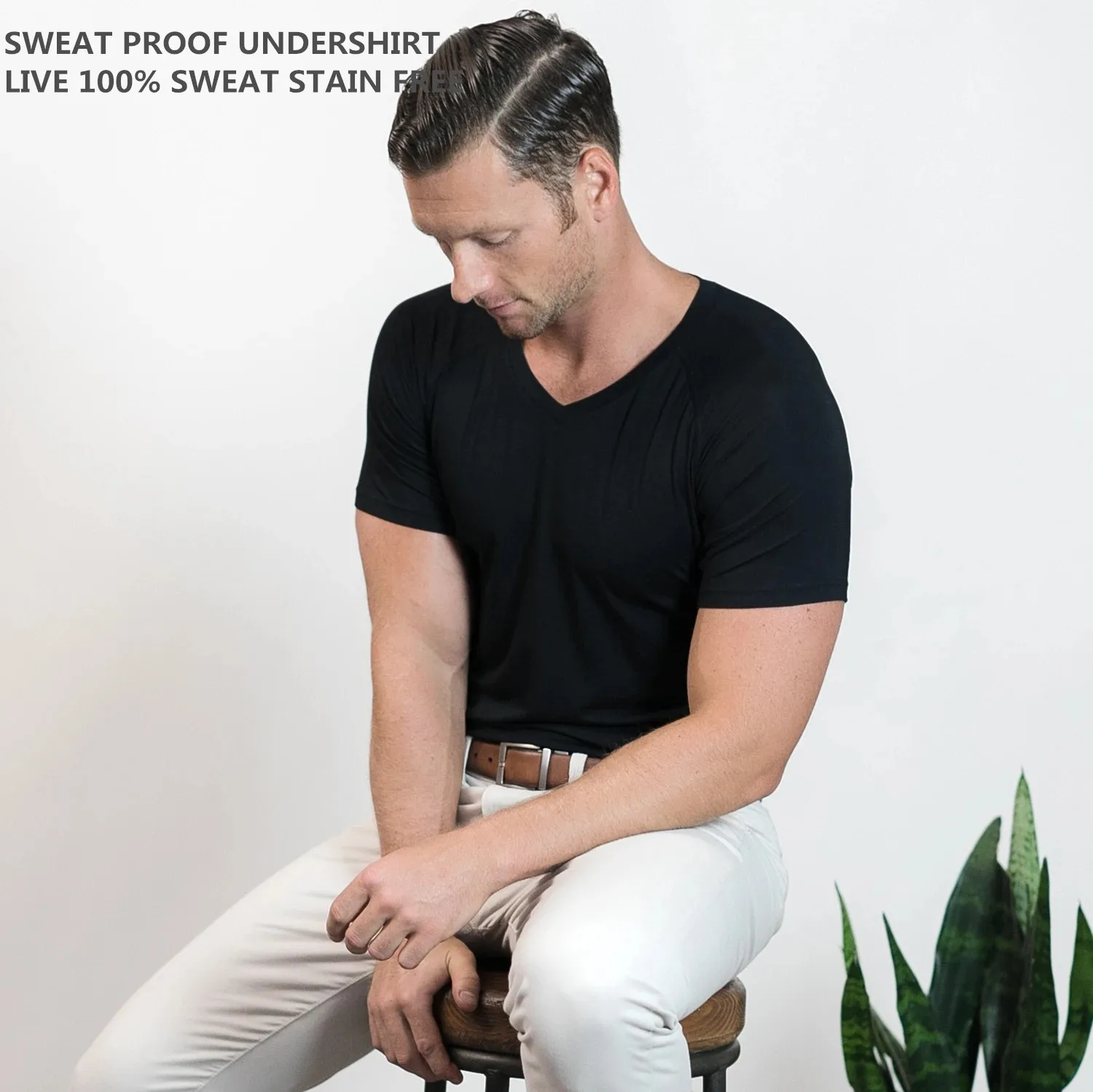 Фото Живите без забот: 100% защита от пота, мужская футболка Sweat-Secret, влагонепроницаемая майка. №1
