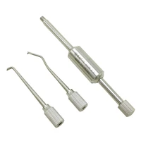 1set stainless steel dental crown remover 2 tips press button dentist lab equipment dentist tools material manual control