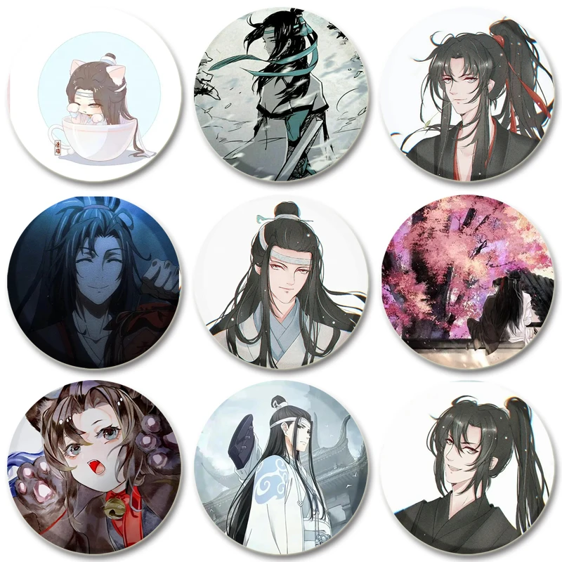32/44/58 мм аниме Mo Dao Zu Shi брошь мультфильм Lan Zhan Wei Wuxian значок броши для украшения