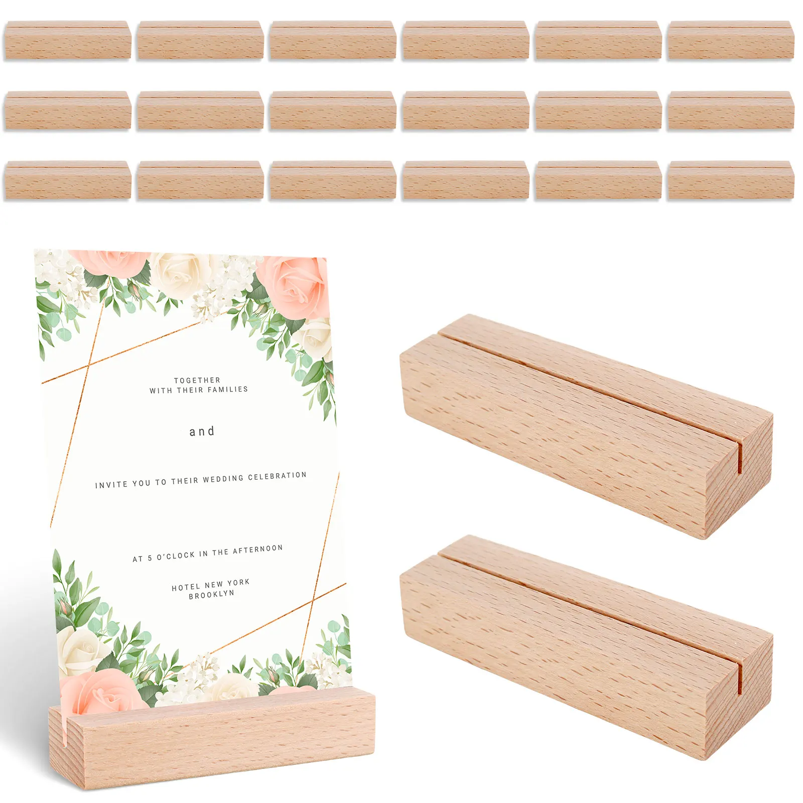 20 Упаковок Деревянных Держателей Для Карточек Номеров Столов Свадебных