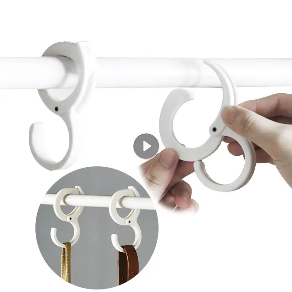

4pcs S Shaped Hook Portable Plastic Multi-purpose Card Position S Hanging Storage Hook Kitchen Bathroom Soft Head Organizer Hook