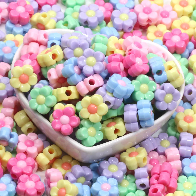 20 шт. 13 мм Разноцветные акриловые бусины-разделители в форме цветка для