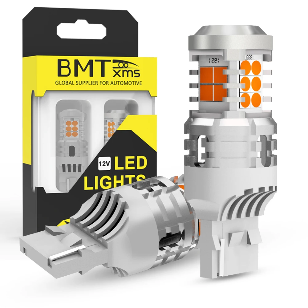 

2pcs 7440 7443 T20 W21W LED Turn Signal Light Canbus Amber Lamp 12V For Audi A1 GB A3 8L 8V 8P A4 B5 B6 B7 B8 B9 A6 C5 C6 C7 A8