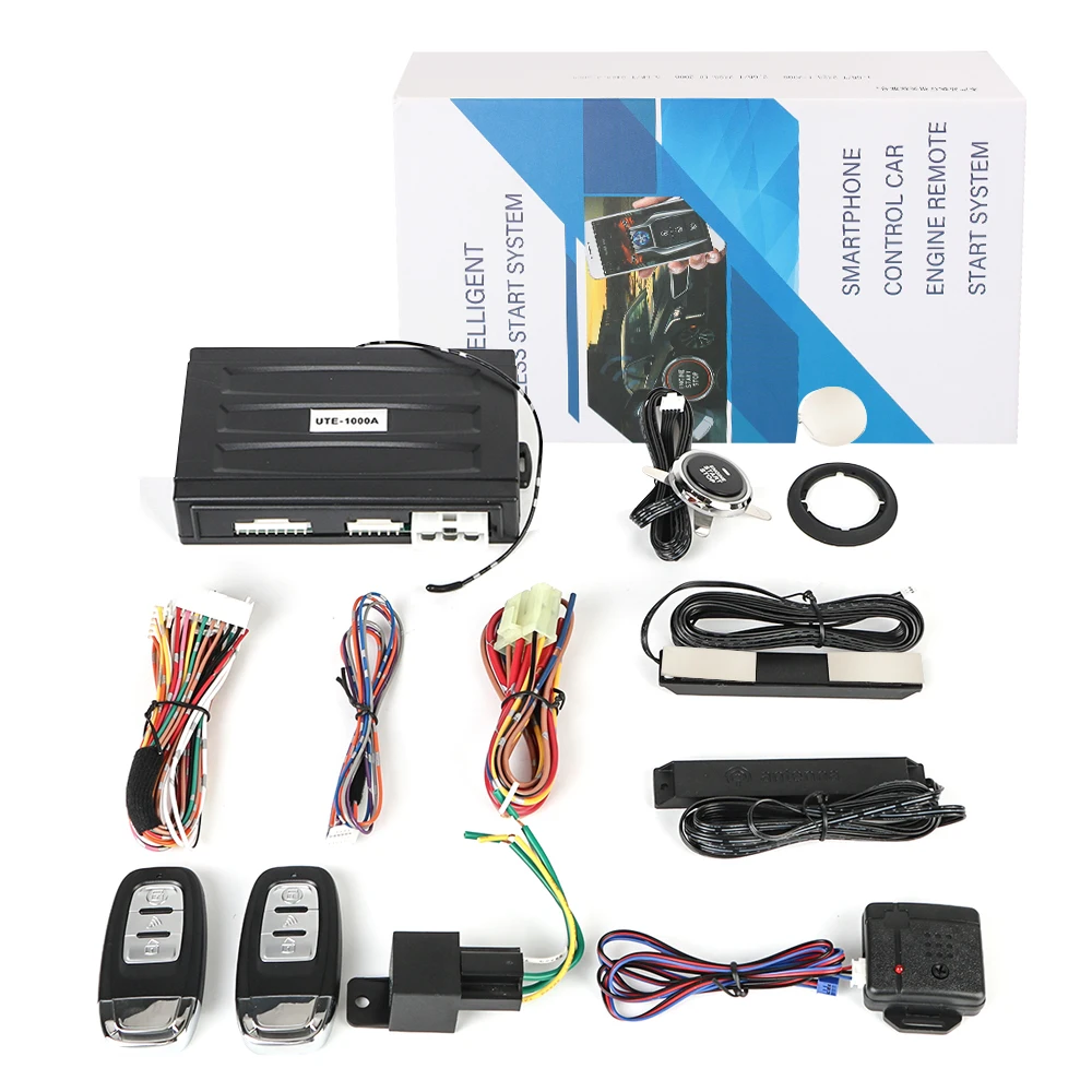 

Universal Smartphone Control One-button Start Push Systems Car Start Stop Keyless Entry System Remote Start Kit