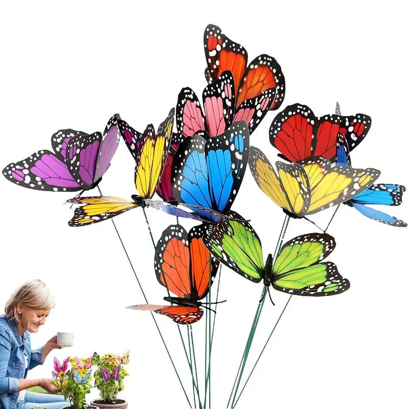 

Bunch Of Butterflies Garden Yard Planter Colorful Whimsical Butterfly Stakes Decoracion Outdoor Decor Gardening Decoration
