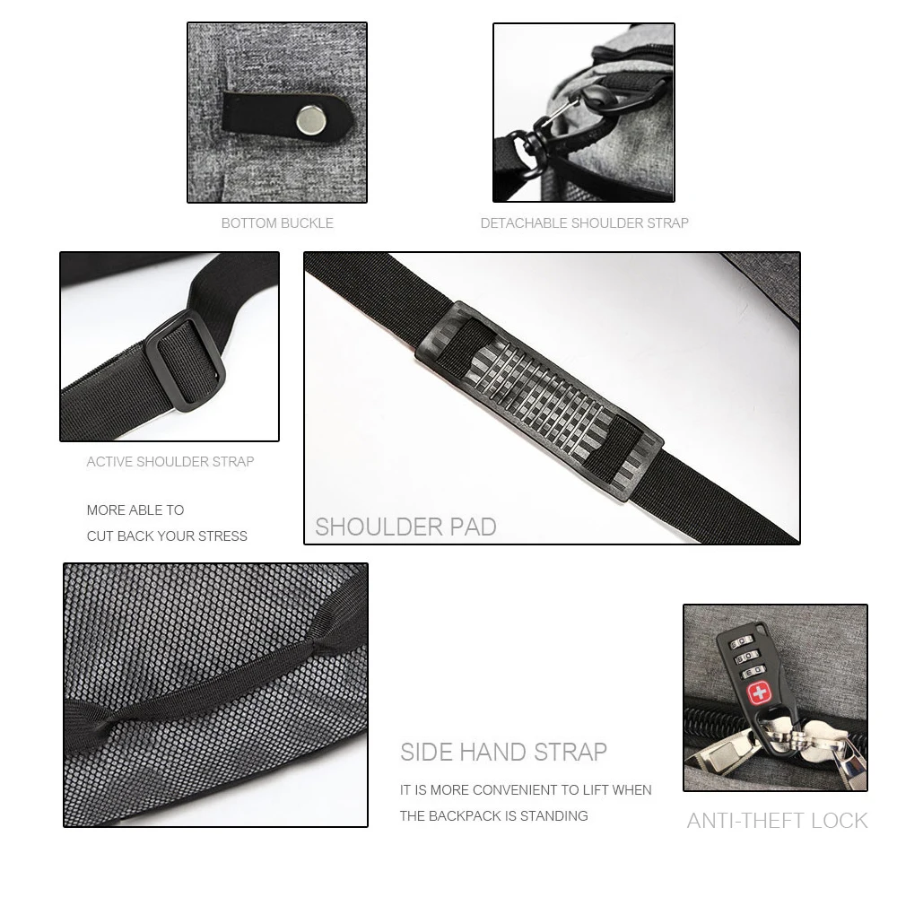 MARKROYAL Multifunctional Waterproof Men Travel Bag Anti-Theft Design Travel Duffle Large Capacity Handbag Weekend Bag Overnight