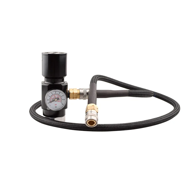 Фото HPA Micro 0-150psi Регулятор давления воздушного бака Адаптер для газированной воды Co2 Клапан подачи газового баллона 100 см Воздушный шланг давления №3
