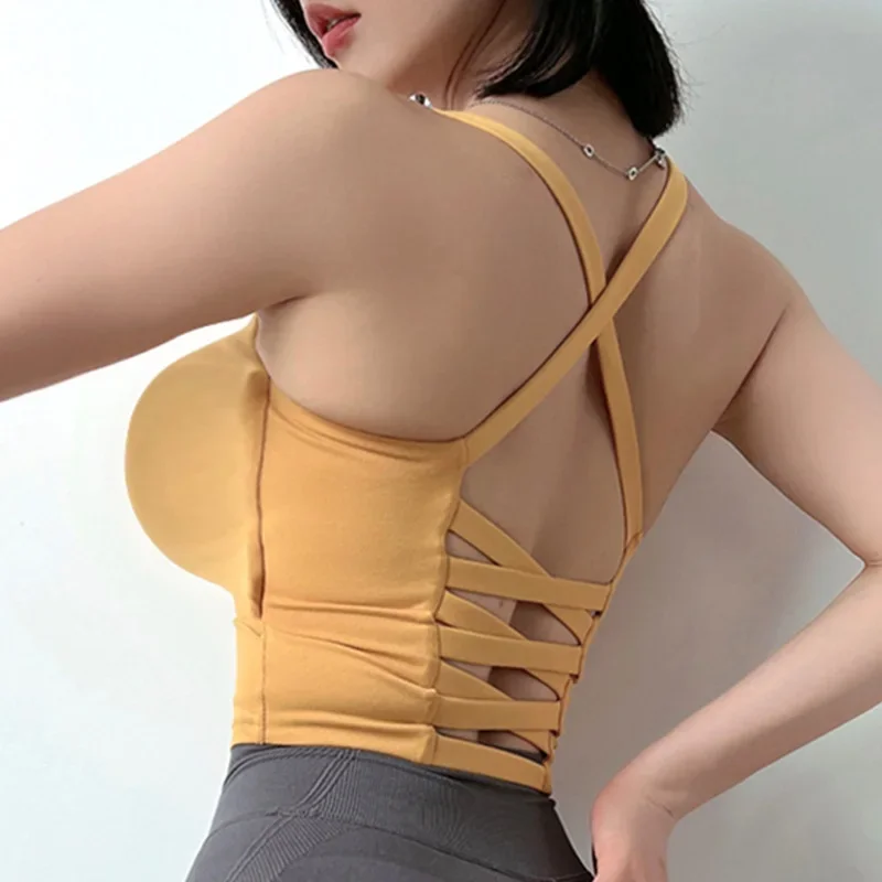 Cloud Hide Сексуальная рубашка на спине Фитнес Спортивный бюстгальтер Тренажерный