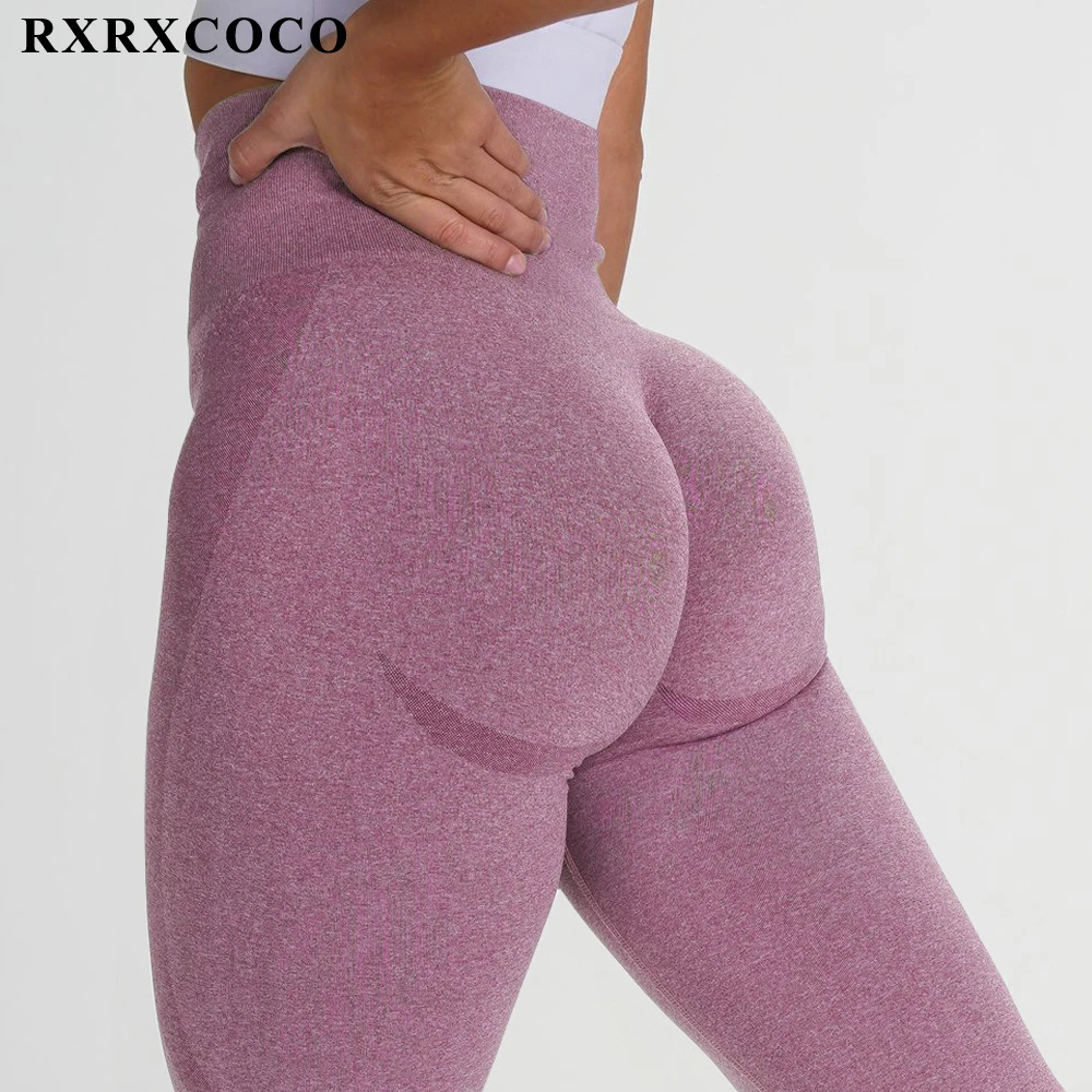 

RXRXCOCO Push Up Women Seamless Leggings High Waist Solid Casual Leggings Pants Workout Sport Girl Fitness Yoga Pant 2022 New