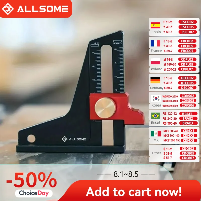 

Allsome Высотомер Глубиномер для деревообработки