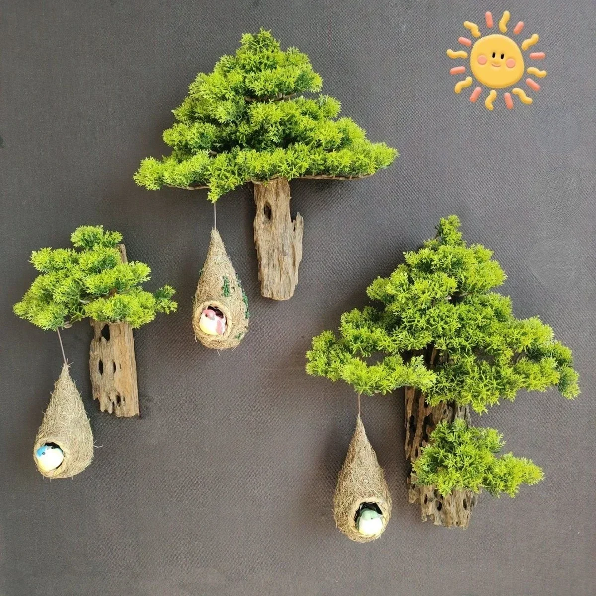 Имитация растения подвесное украшение настенная подвеска для интерьера из сосны