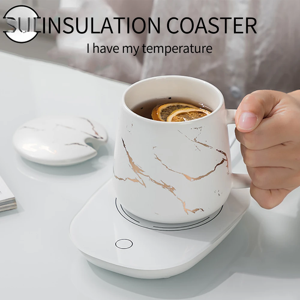 

Original EU Plug Hot Drink Cup Doormat Keeps Beverage Insulation Cup 55 ° C Heated 110V Coaster Heating Office Kitchen Accesso