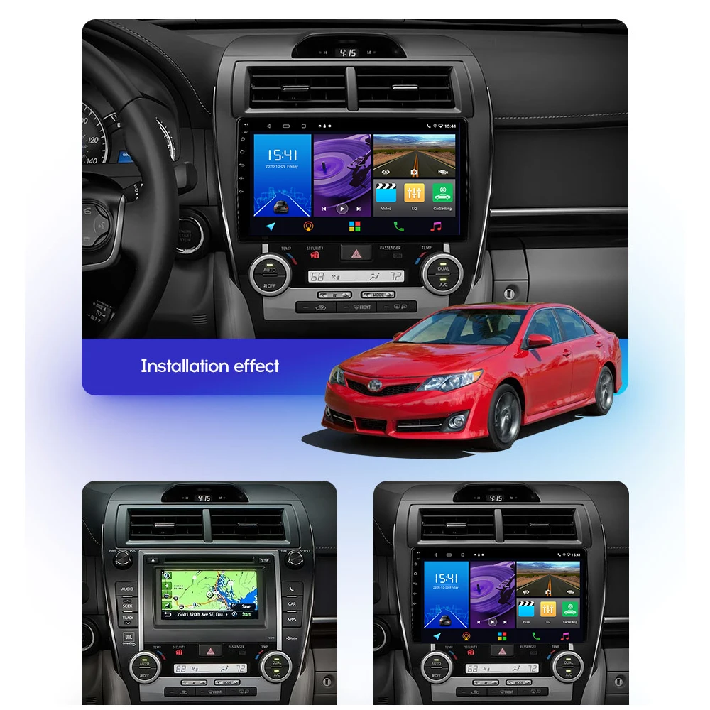 JIULUNET для Toyota Camry 7 XV 50 55 2012 - 2014 US EDITION Carplay Ai Voice автомобильное радио мультимедийный