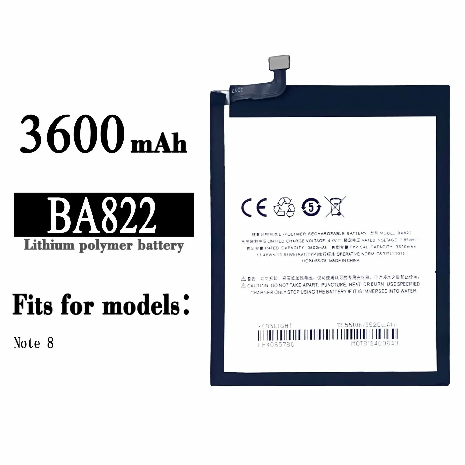 Сменный аккумулятор BA822 для Meizu Note 8 BA-822 3600 мАч высококачественный встроенный