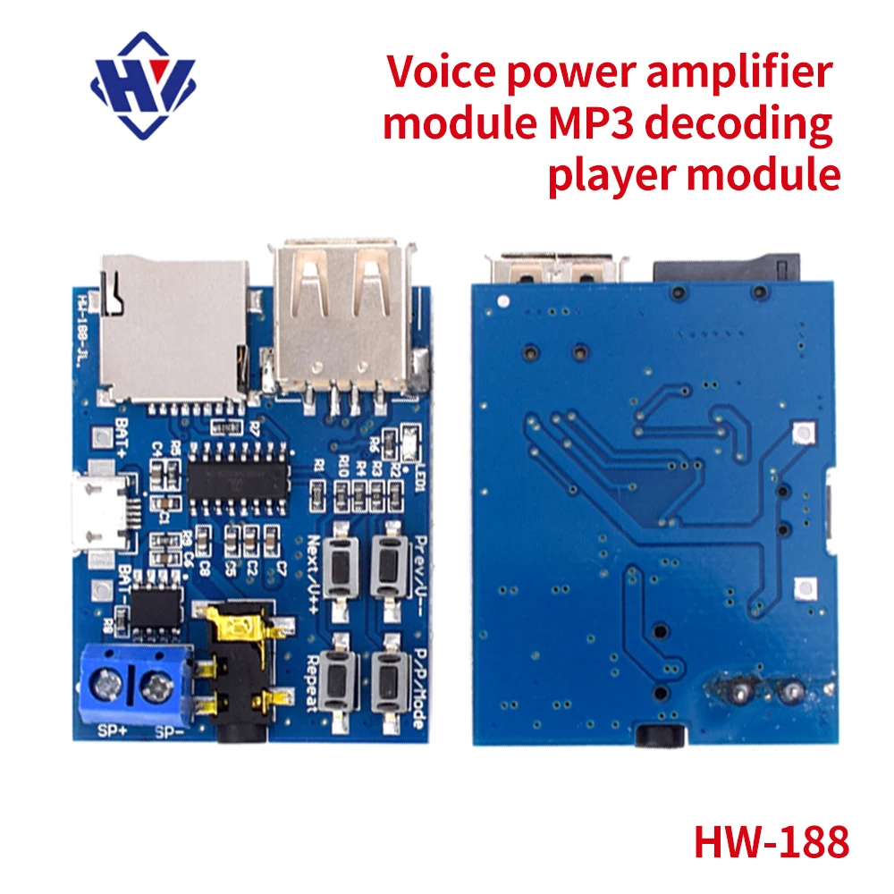 

Voice on demand power amplifier module Bluetooth audio TF card u disk voice power amplifier template MP3 decoding player module